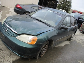 2001 HONDA CIVIC DX GREEN 4DR 1.7L MT A17528